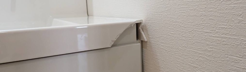 洗面台の割れ欠けリペア補修/東京都新宿区